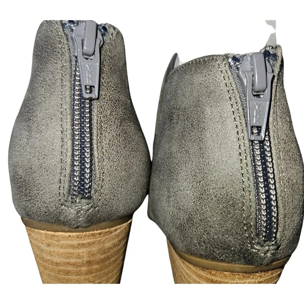 Stitch Fix Report Footwear Clarice Heeled Bootie Grey 6 Wide Faux Suede